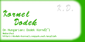 kornel dodek business card
